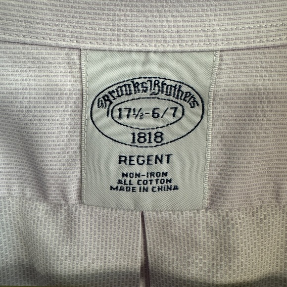 Brooks brothers 1818 regent pink purple long sleeve button up size 17.5 - 6/7 - Picture 2 of 3